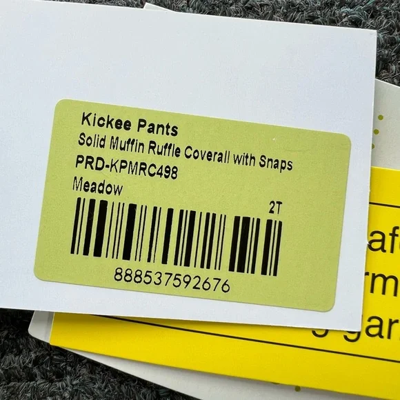 KicKee Pants Snap Bamboo Solid Muffin Coverall Romper with Ruffles - NWT - Picture 3 of 5